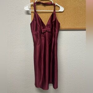 Vintage Scott McClintock Burgundy Halter Dress. Size 4